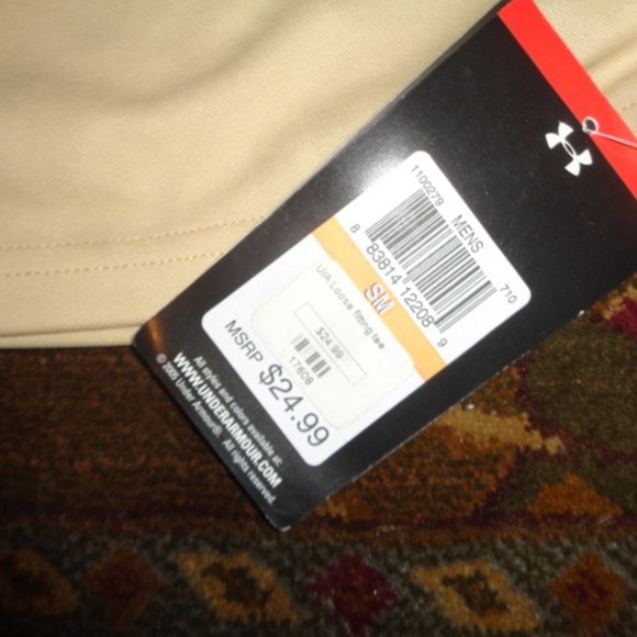 NWT Under Armour Loose Fit Heat Gear Tee  - Tan Color - Training Top - Picture 3 of 5